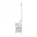 Perchero con banco de almacenamiento para zapatos – Cerezo Bing / Roble Blanco Puro / Gris Cape Cod / Gris Lavado, 1 persona
