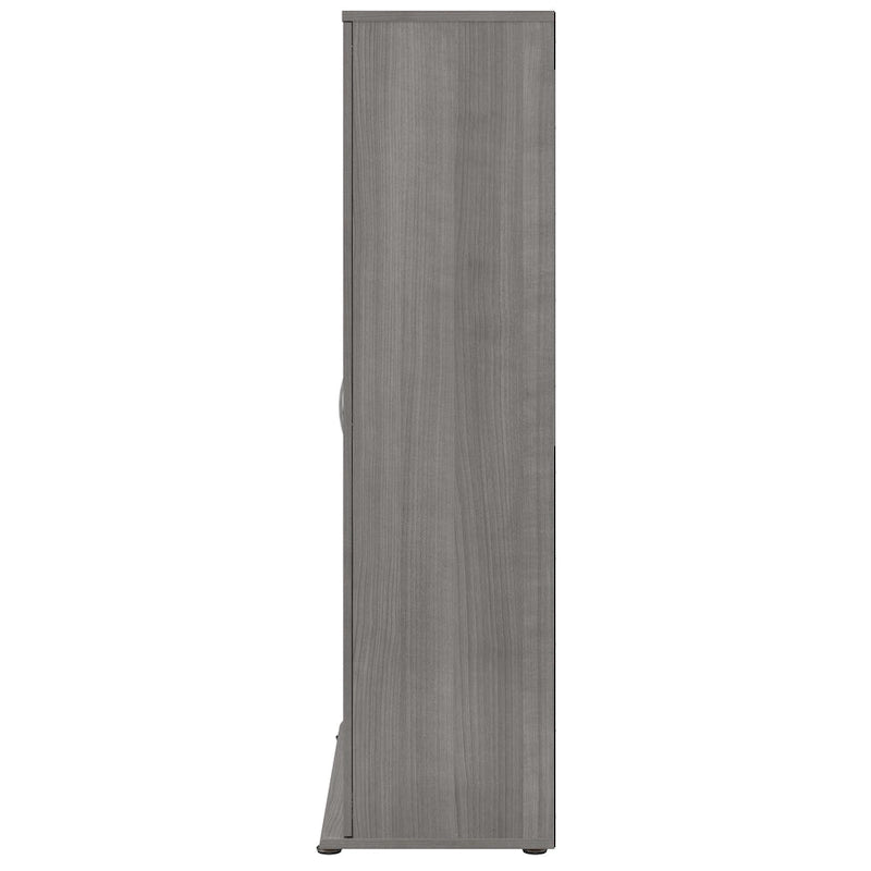 Armario alto con puertas y estantes gris tormenta / blanco / gris platino