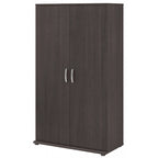 Armario alto con puertas y estantes gris tormenta / blanco / gris platino