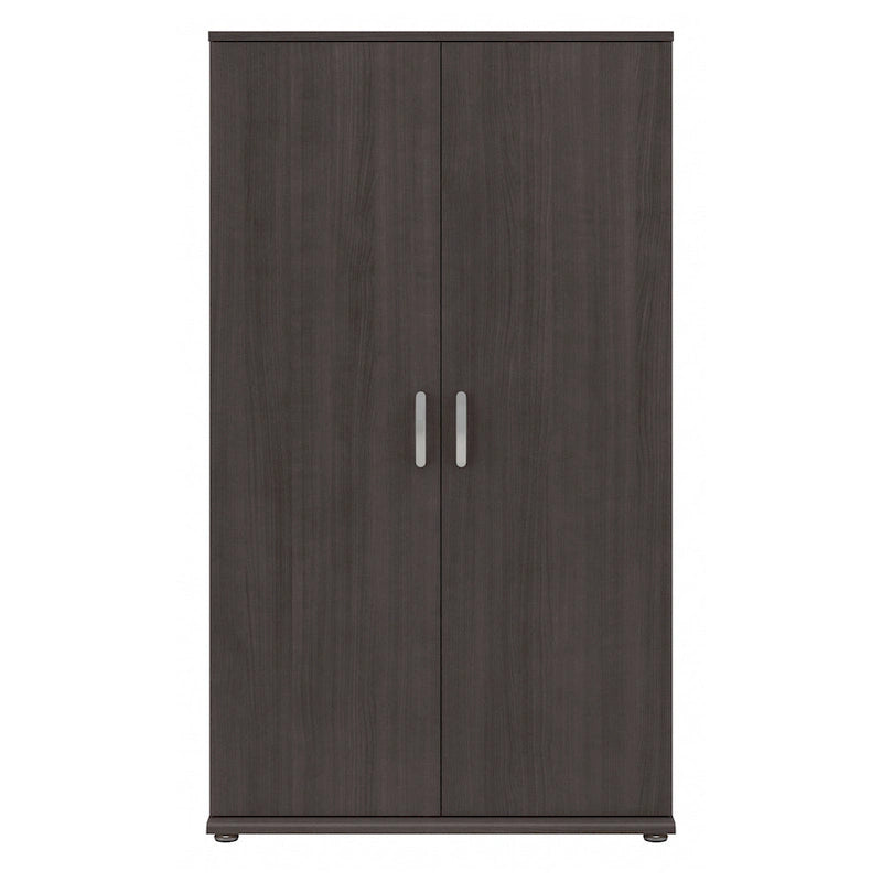 Armario alto con puertas y estantes gris tormenta / blanco / gris platino