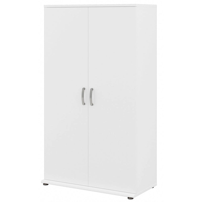 Armario alto con puertas y estantes gris tormenta / blanco / gris platino