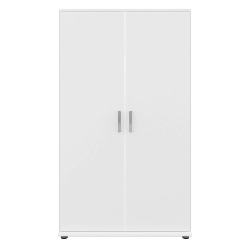 Armario alto con puertas y estantes gris tormenta / blanco / gris platino