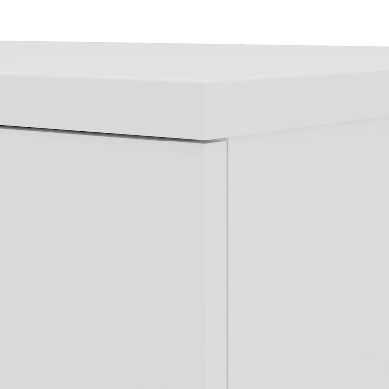 Armario alto con puertas y estantes gris tormenta / blanco / gris platino