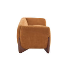 Sofá de 3 plazas Bouclé con patas de madera