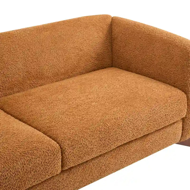 Sofá de 3 plazas Bouclé con patas de madera