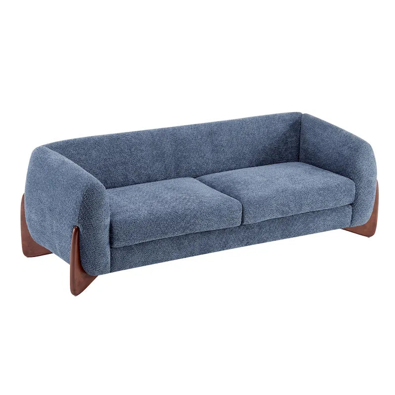 Sofá de 3 plazas Bouclé con patas de madera