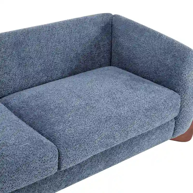 Sofá de 3 plazas Bouclé con patas de madera