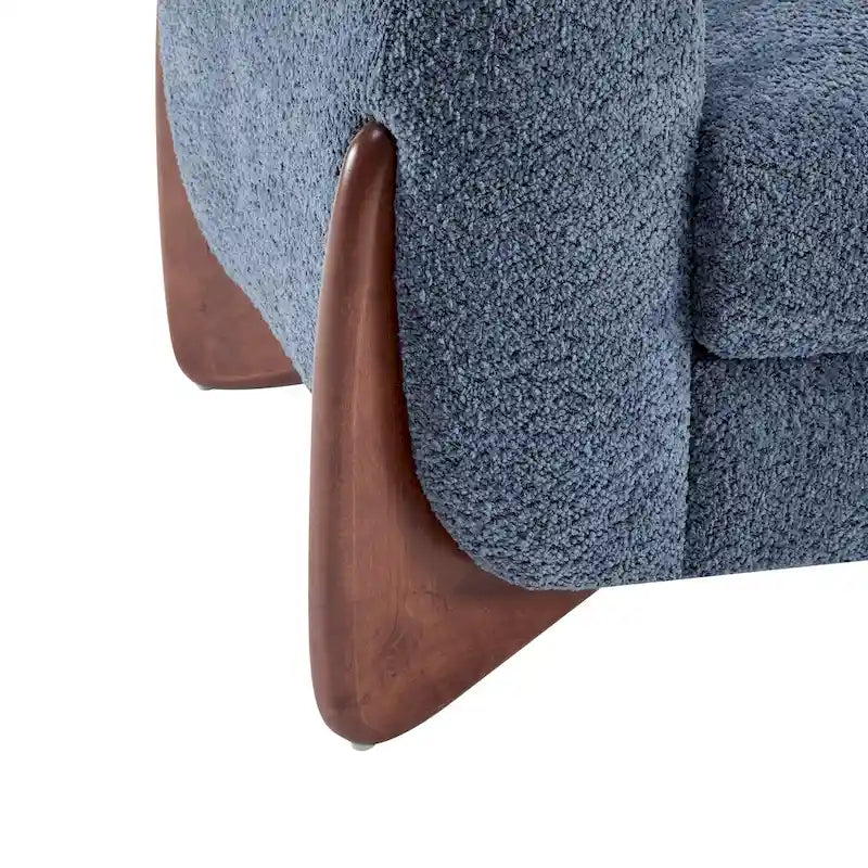 Sofá de 3 plazas Bouclé con patas de madera