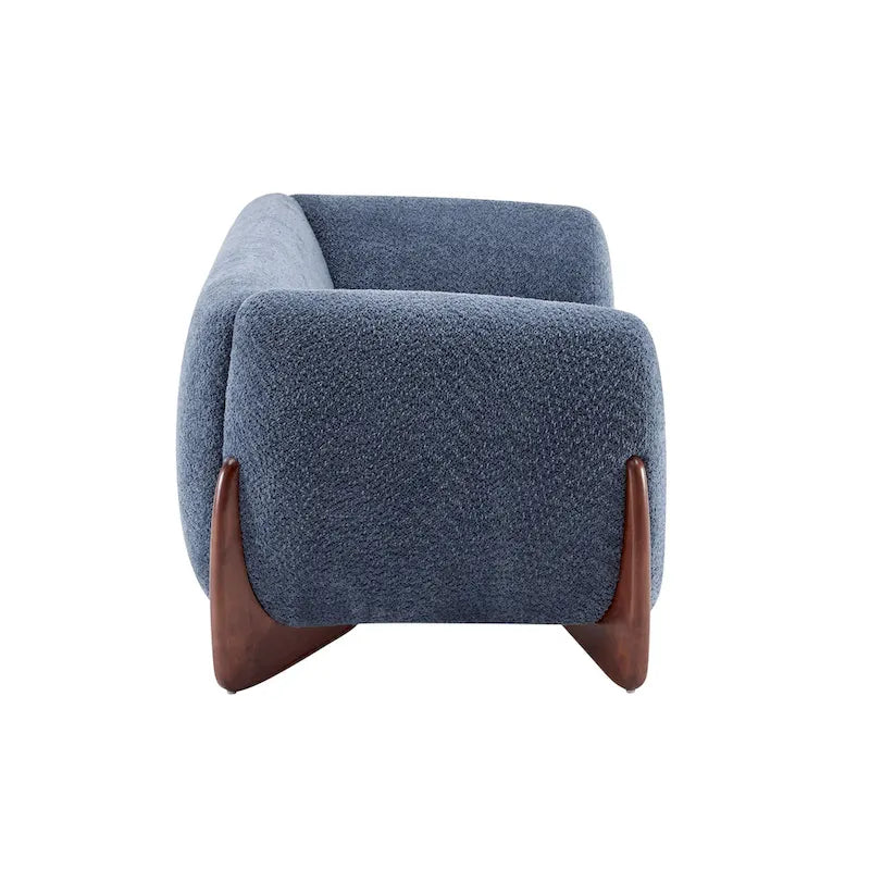 Sofá de 3 plazas Bouclé con patas de madera