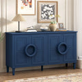 Aparador/bufé de 4 puertas estilo francés en azul marino y negro
