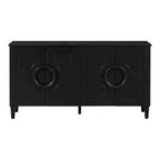 Aparador/bufé de 4 puertas estilo francés en azul marino y negro