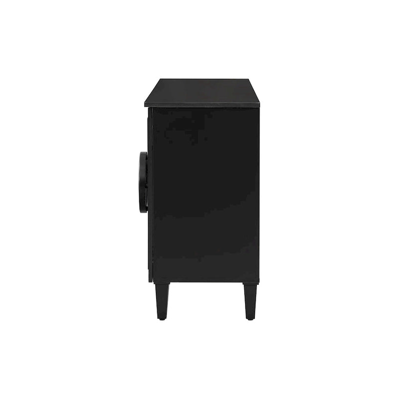 Aparador/bufé de 4 puertas estilo francés en azul marino y negro