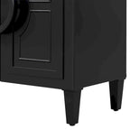 Aparador/bufé de 4 puertas estilo francés en azul marino y negro