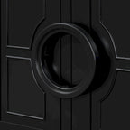 Aparador/bufé de 4 puertas estilo francés en azul marino y negro