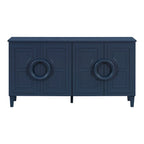 Aparador/bufé de 4 puertas estilo francés en azul marino y negro