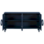 Aparador/bufé de 4 puertas estilo francés en azul marino y negro