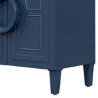 Aparador/bufé de 4 puertas estilo francés en azul marino y negro