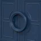 Aparador/bufé de 4 puertas estilo francés en azul marino y negro