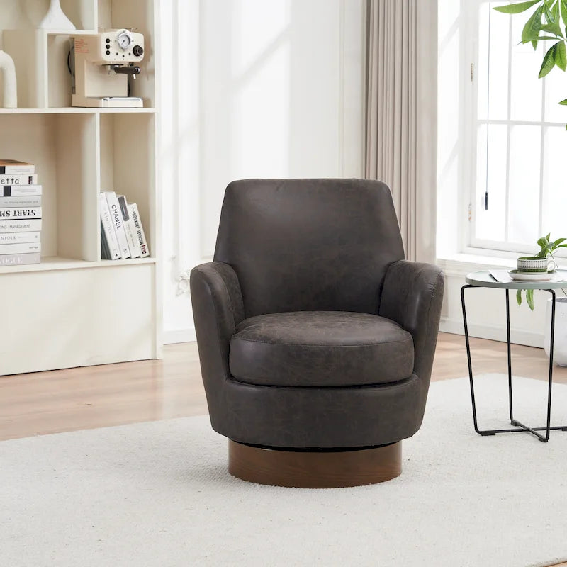 Sillón giratorio Barrel – Beige / Gris oscuro / Marrón / Azul / Gris, Individual, 360°