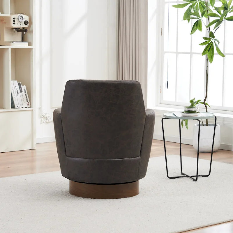 Sillón giratorio Barrel – Beige / Gris oscuro / Marrón / Azul / Gris, Individual, 360°