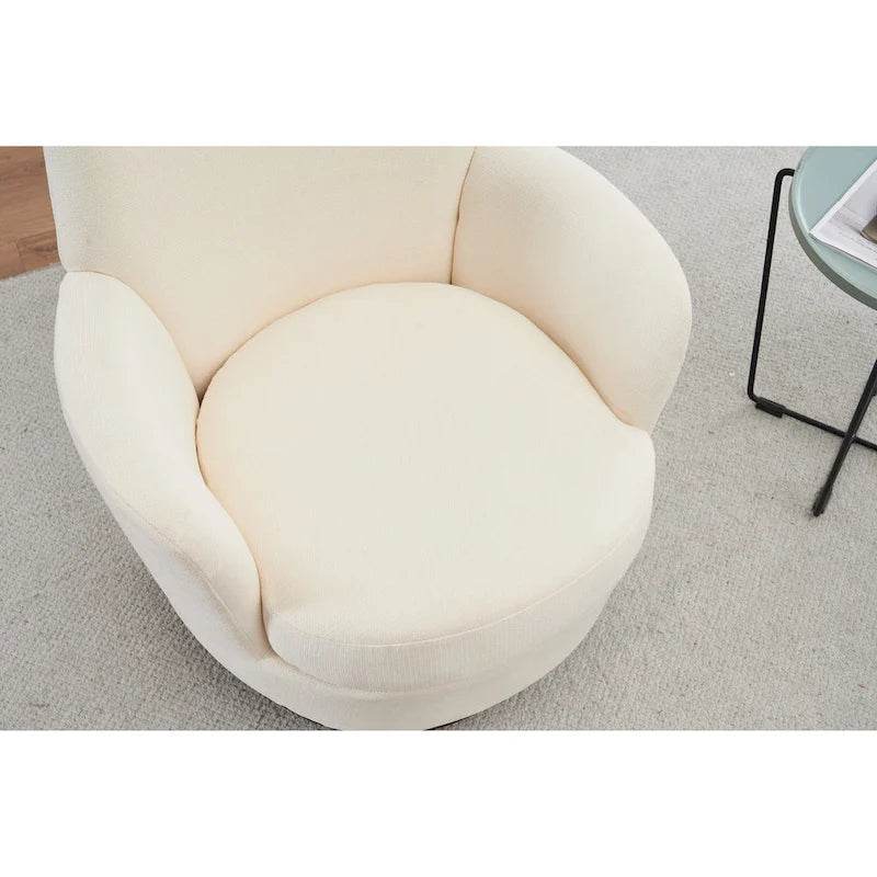 Sillón giratorio Barrel – Beige / Gris oscuro / Marrón / Azul / Gris, Individual, 360°