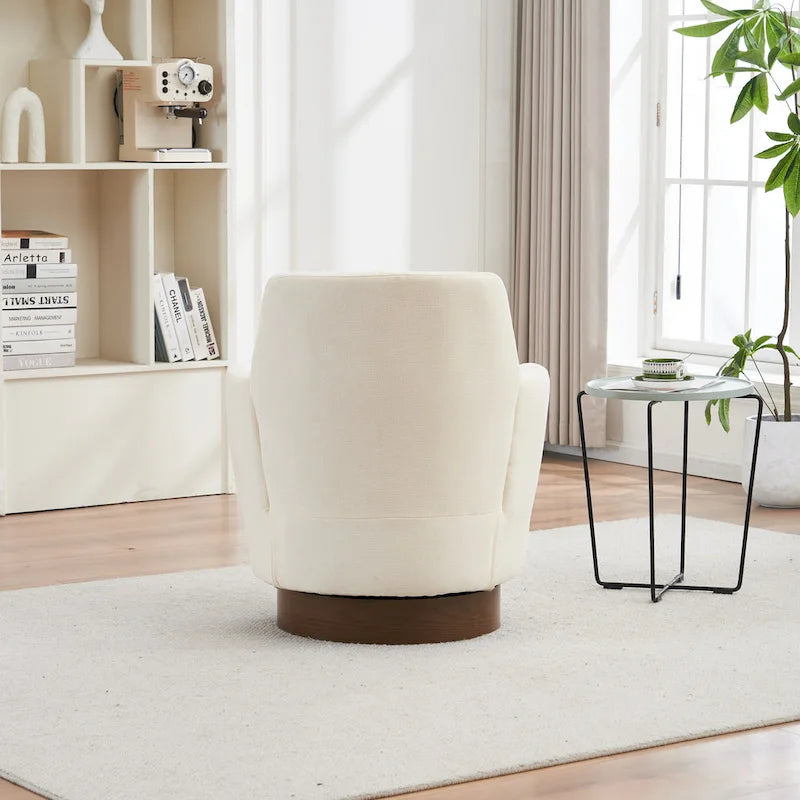 Sillón giratorio Barrel – Beige / Gris oscuro / Marrón / Azul / Gris, Individual, 360°