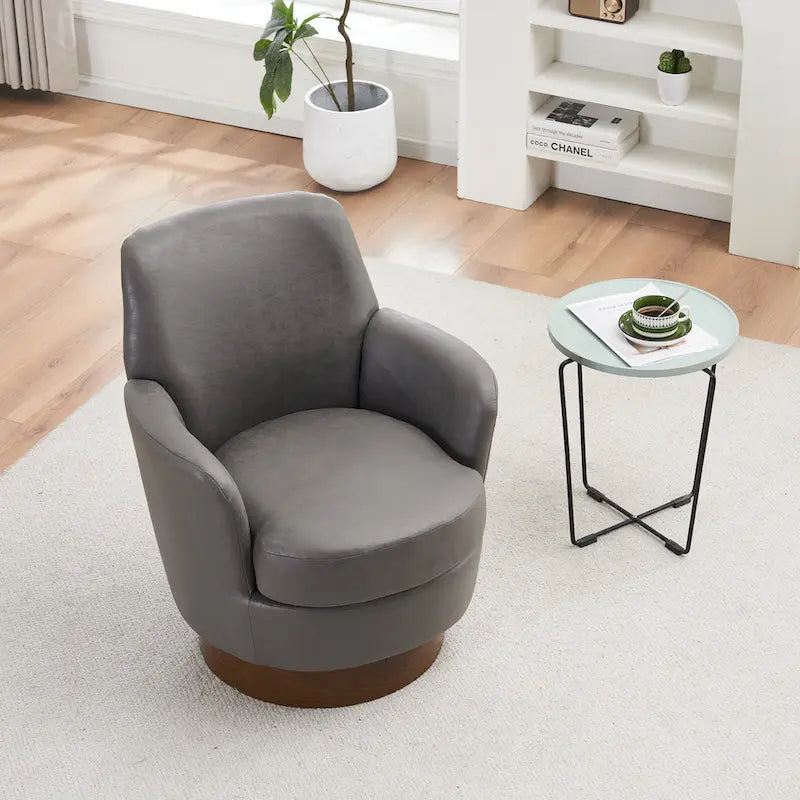 Sillón giratorio Barrel – Beige / Gris oscuro / Marrón / Azul / Gris, Individual, 360°