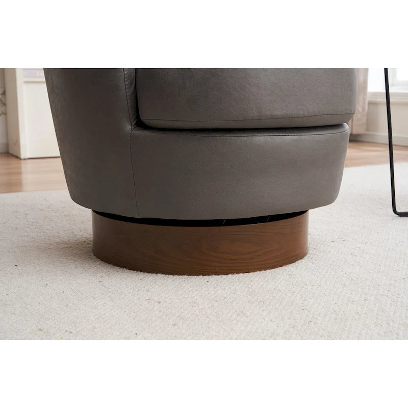 Sillón giratorio Barrel – Beige / Gris oscuro / Marrón / Azul / Gris, Individual, 360°