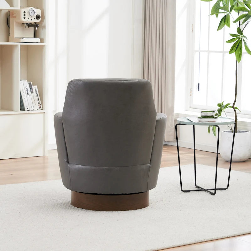 Sillón giratorio Barrel – Beige / Gris oscuro / Marrón / Azul / Gris, Individual, 360°