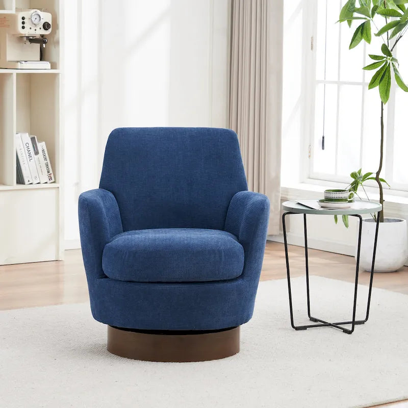 Sillón giratorio Barrel – Beige / Gris oscuro / Marrón / Azul / Gris, Individual, 360°