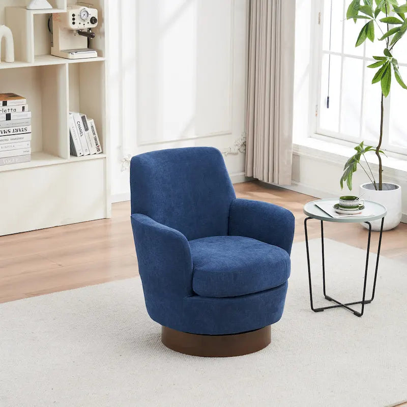 Sillón giratorio Barrel – Beige / Gris oscuro / Marrón / Azul / Gris, Individual, 360°
