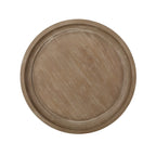 Mesa auxiliar redonda estilo campestre francés en natural/natural + blanco envejecido