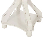Mesa auxiliar redonda estilo campestre francés en natural/natural + blanco envejecido