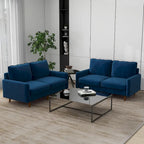 Sofá de dos plazas de terciopelo blanco / jengibre / azul marino / gris / amarillo con patas de madera