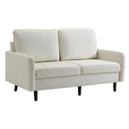 Sofá de dos plazas de terciopelo blanco / jengibre / azul marino / gris / amarillo con patas de madera