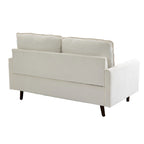 Sofá de dos plazas de terciopelo blanco / jengibre / azul marino / gris / amarillo con patas de madera