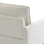 Sofá de dos plazas de terciopelo blanco / jengibre / azul marino / gris / amarillo con patas de madera