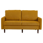 Sofá de dos plazas de terciopelo blanco / jengibre / azul marino / gris / amarillo con patas de madera