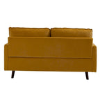 Sofá de dos plazas de terciopelo blanco / jengibre / azul marino / gris / amarillo con patas de madera