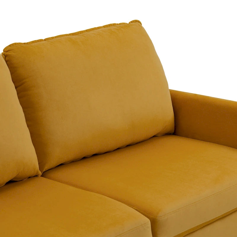 Sofá de dos plazas de terciopelo blanco / jengibre / azul marino / gris / amarillo con patas de madera