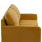 Sofá de dos plazas de terciopelo blanco / jengibre / azul marino / gris / amarillo con patas de madera