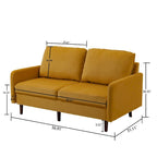 Sofá de dos plazas de terciopelo blanco / jengibre / azul marino / gris / amarillo con patas de madera
