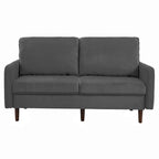 Sofá de dos plazas de terciopelo blanco / jengibre / azul marino / gris / amarillo con patas de madera