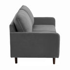Sofá de dos plazas de terciopelo blanco / jengibre / azul marino / gris / amarillo con patas de madera