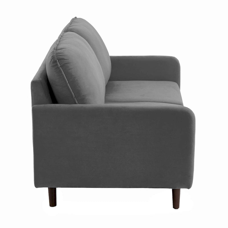 Sofá de dos plazas de terciopelo blanco / jengibre / azul marino / gris / amarillo con patas de madera