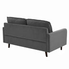Sofá de dos plazas de terciopelo blanco / jengibre / azul marino / gris / amarillo con patas de madera