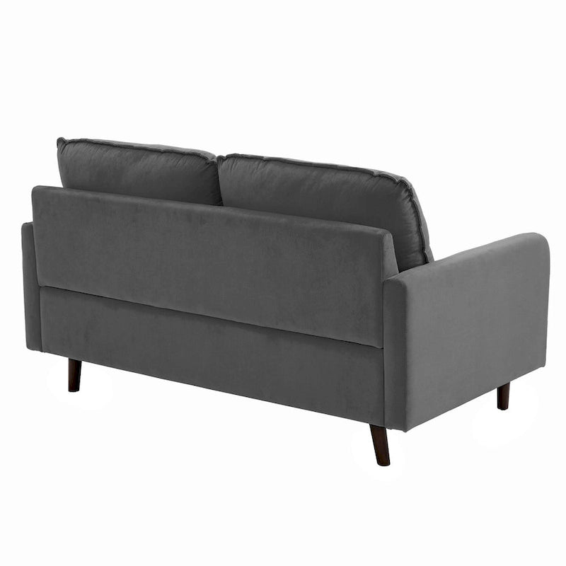 Sofá de dos plazas de terciopelo blanco / jengibre / azul marino / gris / amarillo con patas de madera