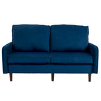 Sofá de dos plazas de terciopelo blanco / jengibre / azul marino / gris / amarillo con patas de madera