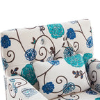 Sillón decorativo tapizado con botones y almohada lumbar | Azul lago / Gris / Beige / Marrón | Un asiento