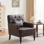 Sillón decorativo tapizado con botones y almohada lumbar | Azul lago / Gris / Beige / Marrón | Un asiento